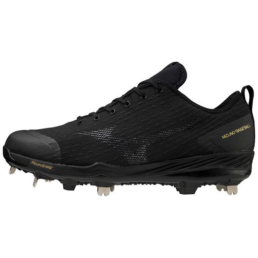 Mizuno Dominant 4 Black Low Metal Baseball Cleats for Men - Lightweight & Durable for Baseball Training & Games