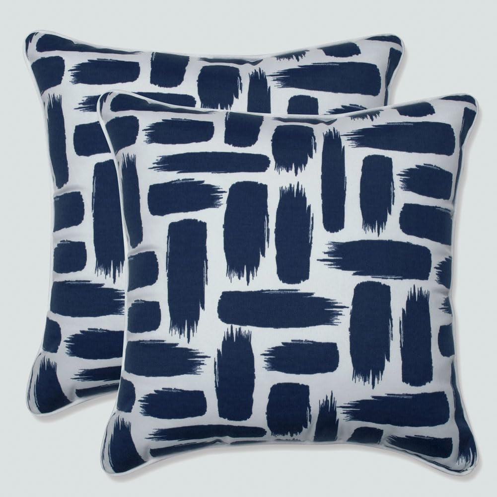 Premium Navy Blue Baja Nautical Throw Pillows - Set of 2 (18.5