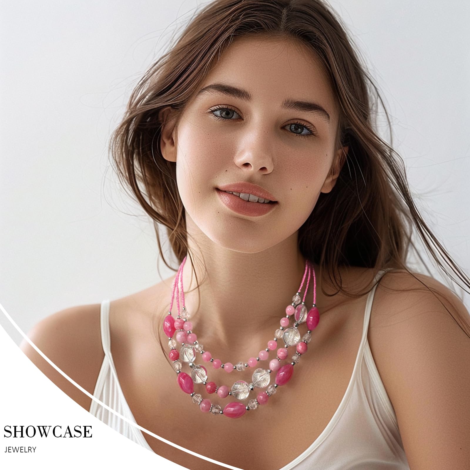 Chunky Layered Beaded Necklaces for Women - Multi Strand Statement Necklace Fashion Jewelry Gift for Mom, Birthday, Anniversary | Perfect for Fall Outfits, Office Wear & Special Occasions