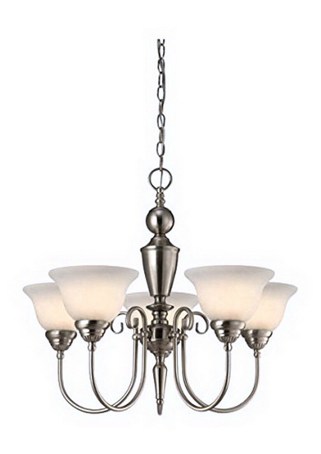 Rainbow Lighting 205 BN 5-Light Modern Chandelier in Brushed Nickel Finish - Elegant Dining Room & Bedroom Ceiling Light Fixture for Home Decor