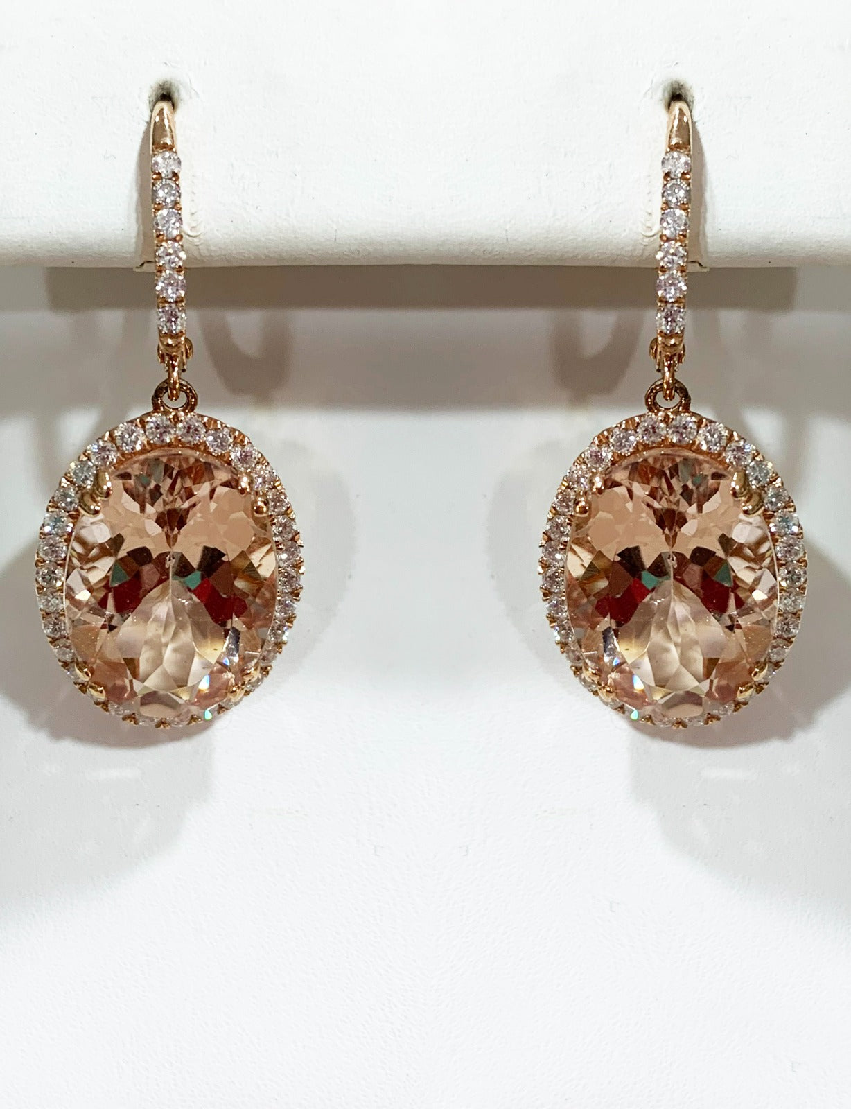 14K Rose Gold Morganite Stud Earrings for Women - Dainty & Elegant Jewelry Gift for Birthday, Anniversary, Valentine's Day