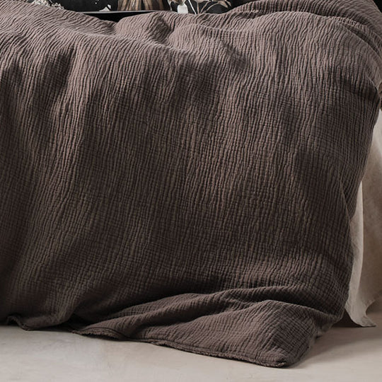 Linen House Elysian Mocha Quilt Cover Set - Queen Size Luxury Bedding with Soft Cotton Fabric for Cozy Bedroom Decor & Hotel Style Comfort