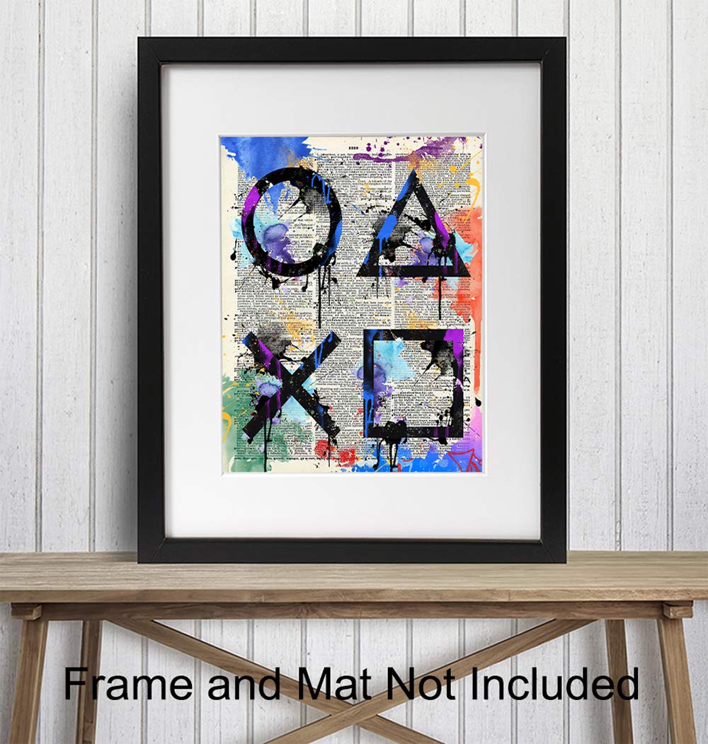 Gaming Room Decor for Xbox & PS4 - Remote Control Wall Art - Perfect for Bedroom & Den