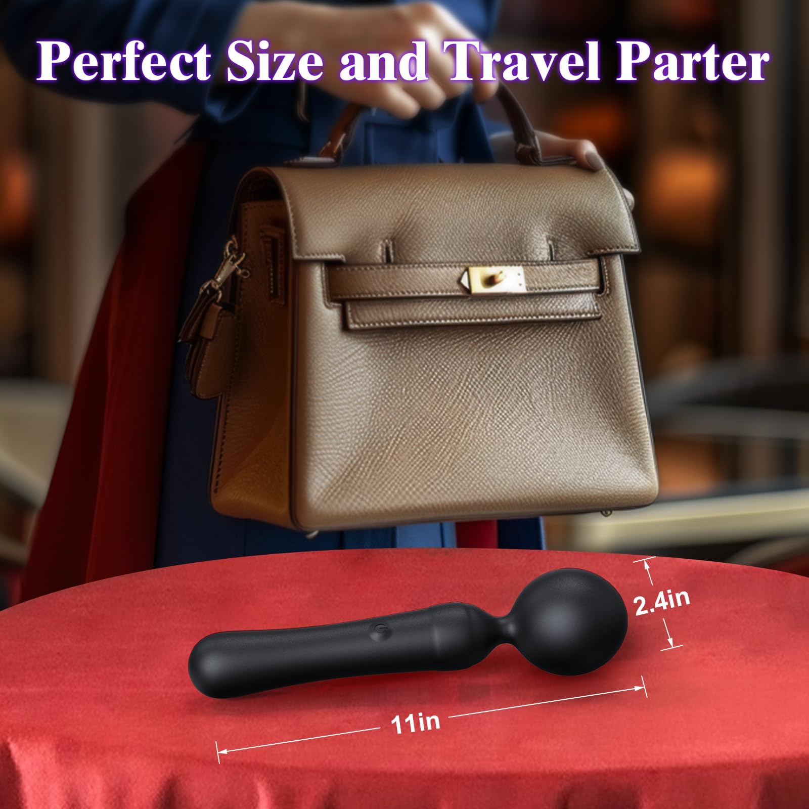 Waterproof Rechargeable Wand Vibrator - Powerful & Quiet Clitoral & Nipple Massager for Women, Handheld Cordless Adult Sex Toy - Perfect for Couples Play, Solo Pleasure & Sensual Massage