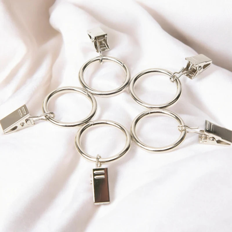 15 Pack Metal Curtain Rings with Clips - Durable Hooks for Hanging Curtains, Drapes & Sheers - Perfect for Living Room, Bedroom & Window Decor