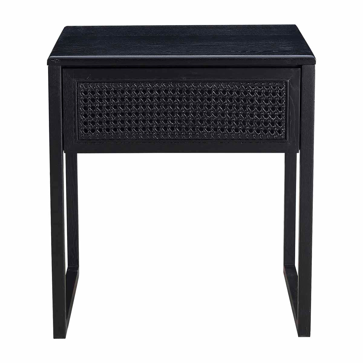 Rattan Bedside Table - Natural Woven Nightstand with Storage Shelf for Bedroom, Living Room, or Patio - Stylish and Durable Accent Table for Home Decor