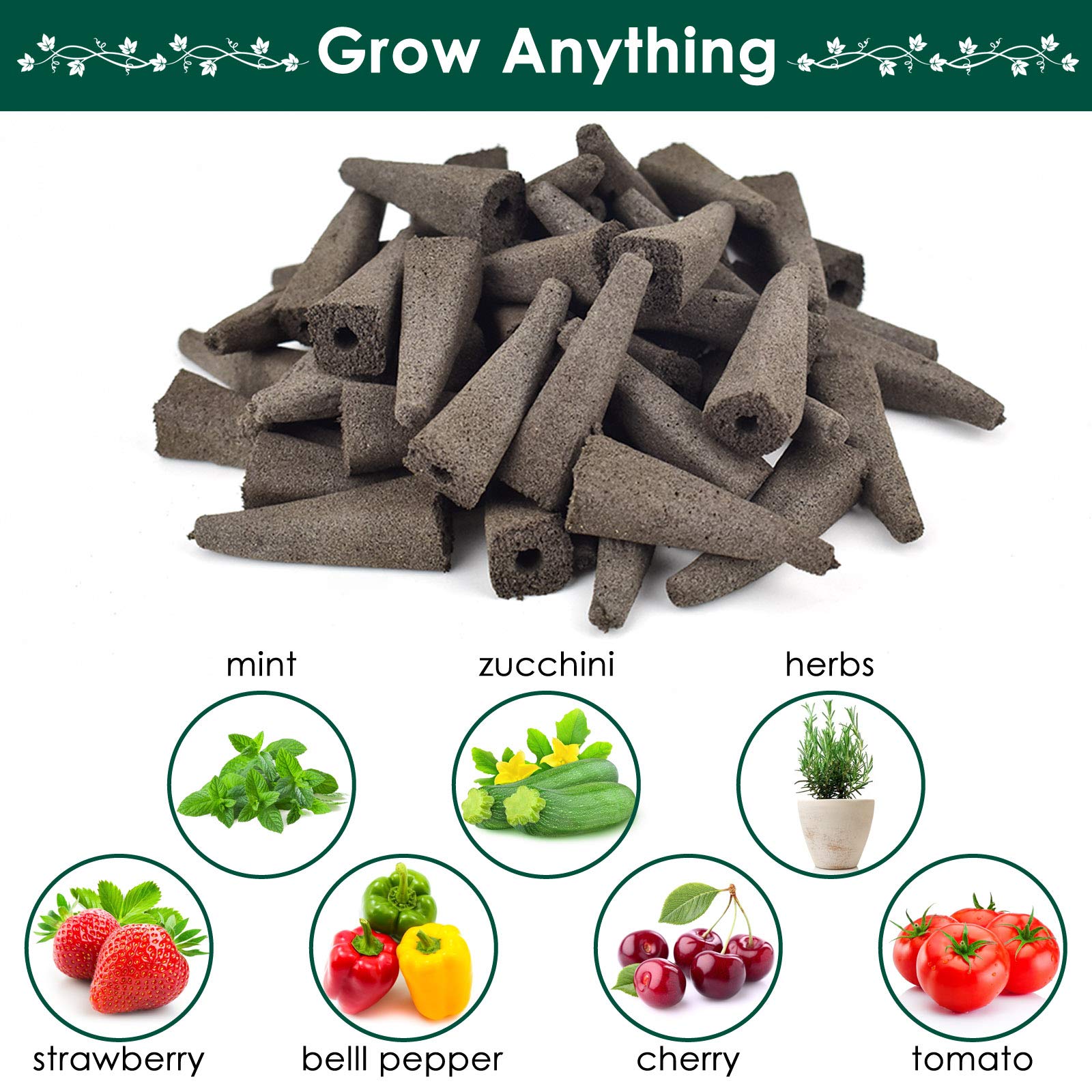 PACETAP 50-Pack Grow Sponges for Aerogarden - Hydroponic Seed Pods & Root Growth Sponges Refill Kit | Indoor Gardening, Seed Starting, Herb & Vegetable Growing | Perfect for Hydroponic Systems, Indoor Gardens & Home Planting