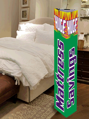Tower Sign: Huge Mattress Savings (Pack of 3) - Perfect for Retail Stores, Clearance Sales & Promotional Displays