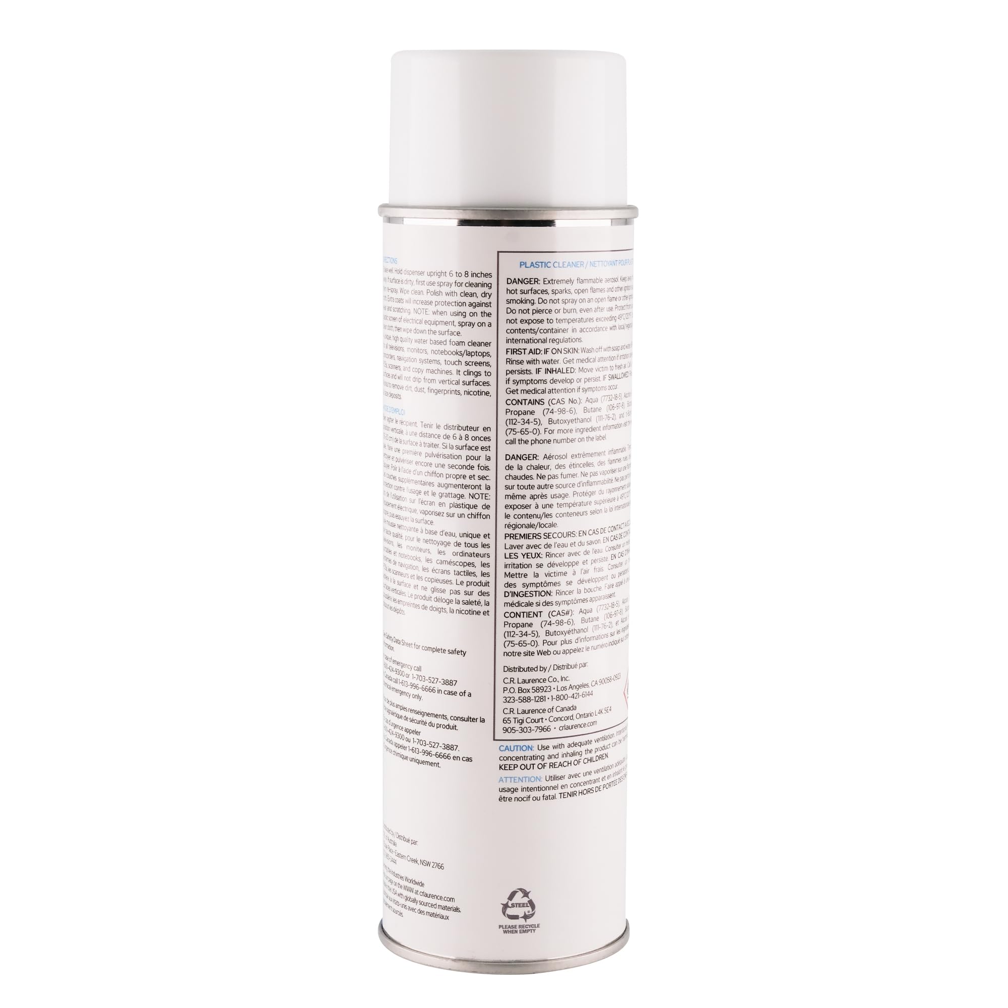 CRL Aerosol Plastic Cleaner by CR Laurence - Fast-Acting Spray for Acrylic, PVC & Polycarbonate - Streak-Free Cleaning for Windows, Displays & DIY Projects