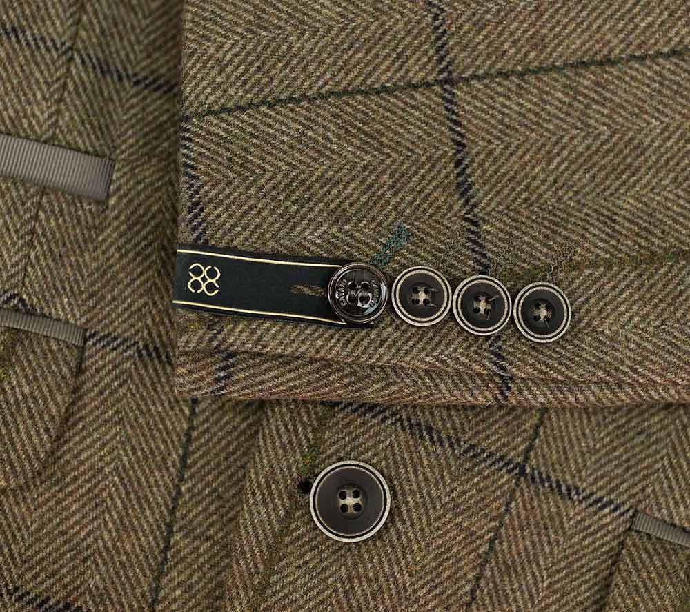 Sergio Cavani Men's Brown Tweed Jacket Slim Fit - Stylish Blazer for Work, Office, and Formal Events
