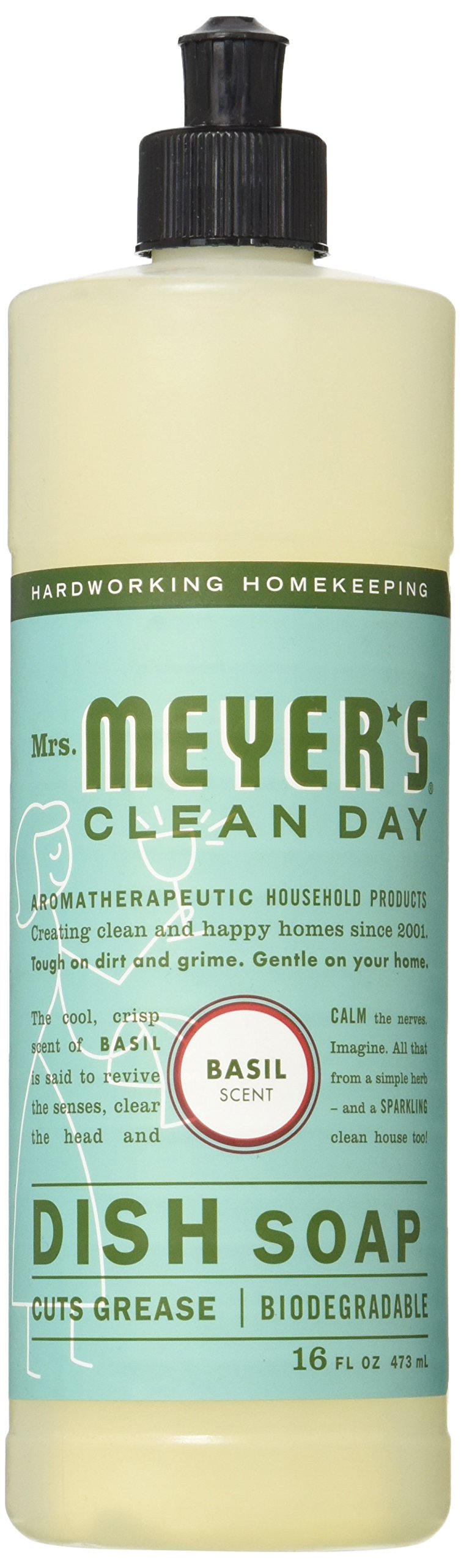 Mrs. Meyer's Clean Day Liquid Dish Soap - Biodegradable, Scented Dishwashing Liquid for Hand Washing Dishes - Perfect for Kitchen, Camping & RV Use