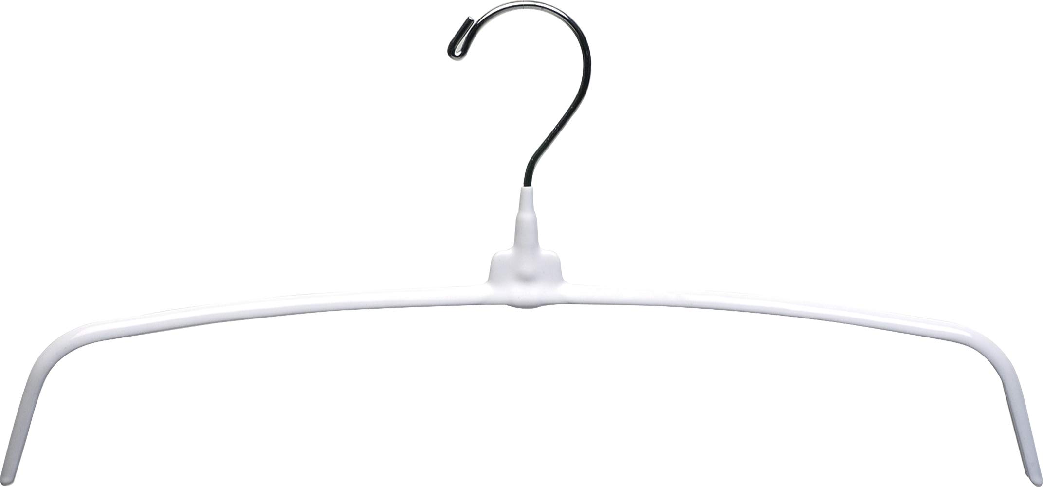 100-Pack White Rubberized Ultra-Thin Metal Hangers with Non-Slip Vinyl Coating & Chrome Hook - Space Saving Closet Organizers for Shirts, Pants & Dresses by The Great American Hanger Company | Perfect for Home, Retail Stores & Laundry Businesses