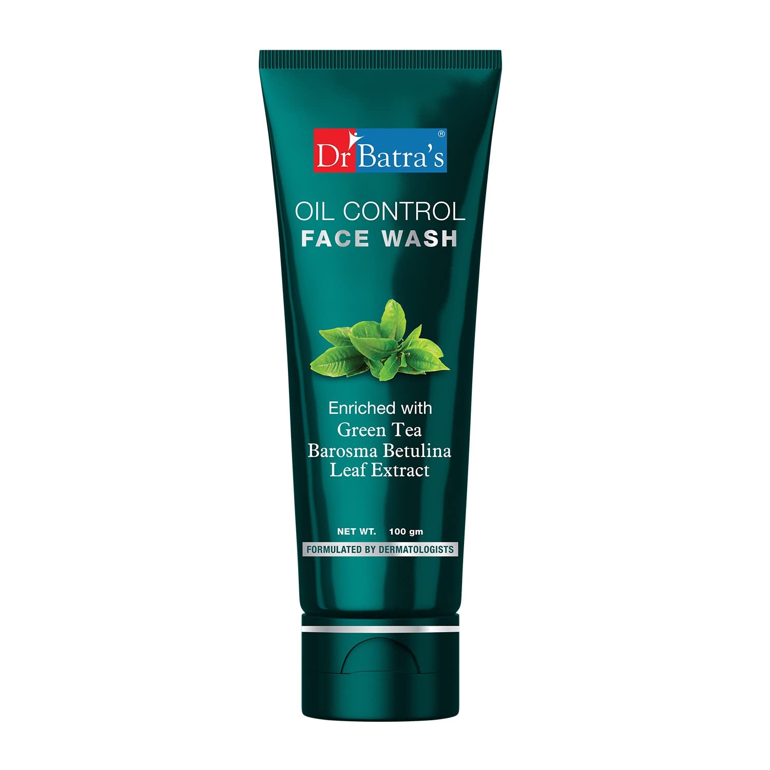 Dr. Batra's Oil Control Face Wash - Sulphate, Silicone & Soap Free with Barosma Betulina & Echinacea Extract for Oily & Clear Skin (100g, Pack of 2) | Gentle Daily Cleanser for Acne-Prone & Combination Skin