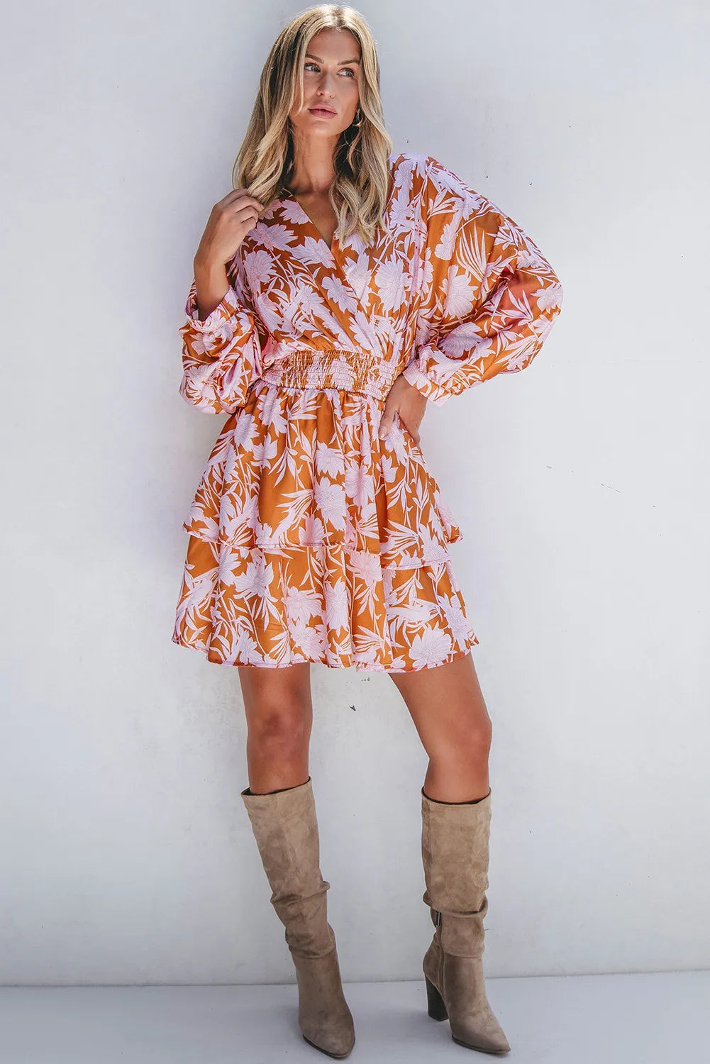 Stylish Long Sleeve Mini Resort Dress for Women - Summer Beach Vacation, Pool Party & Tropical Getaway Outfit