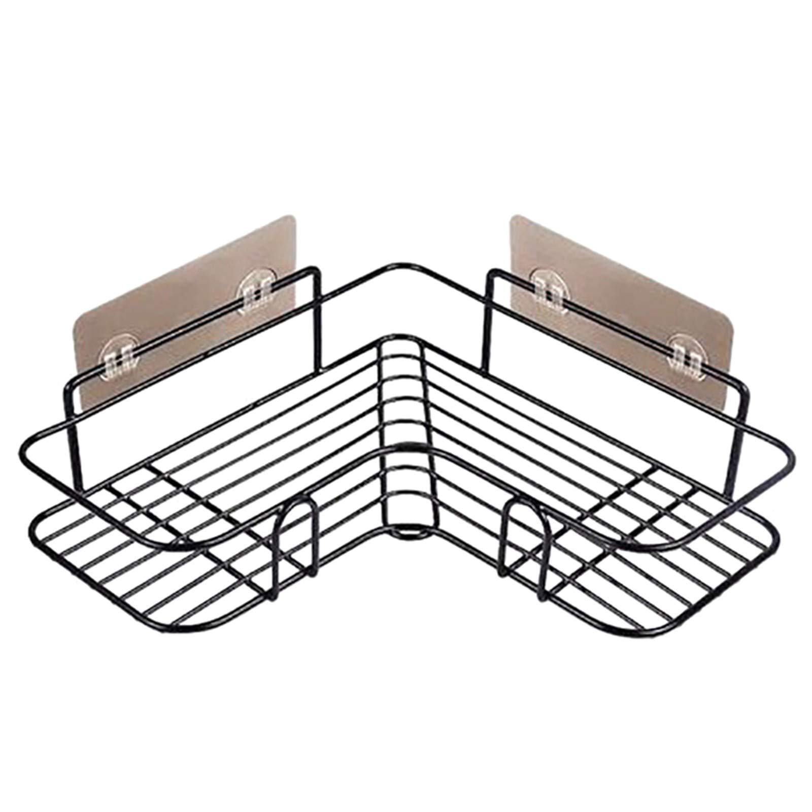 NXDA Wall-Mounted Corner Shelf Organizer - No Punching Required, Space-Saving Bathroom Storage Rack for Toiletries & Housekeeping Supplies (Size A) | Perfect for Small Bathrooms, Laundry Rooms & Closet Organization