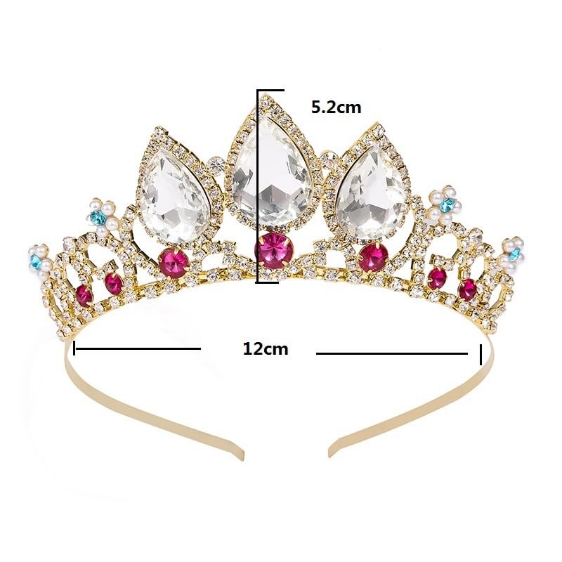Disney Princess Tangled Crystal Rhinestone Tiara Headband - Elegant Cosplay Crown for Girls, Prom, Halloween, Birthday & Costume Parties - Perfect for Dress-Up, Photo Shoots & Special Occasions