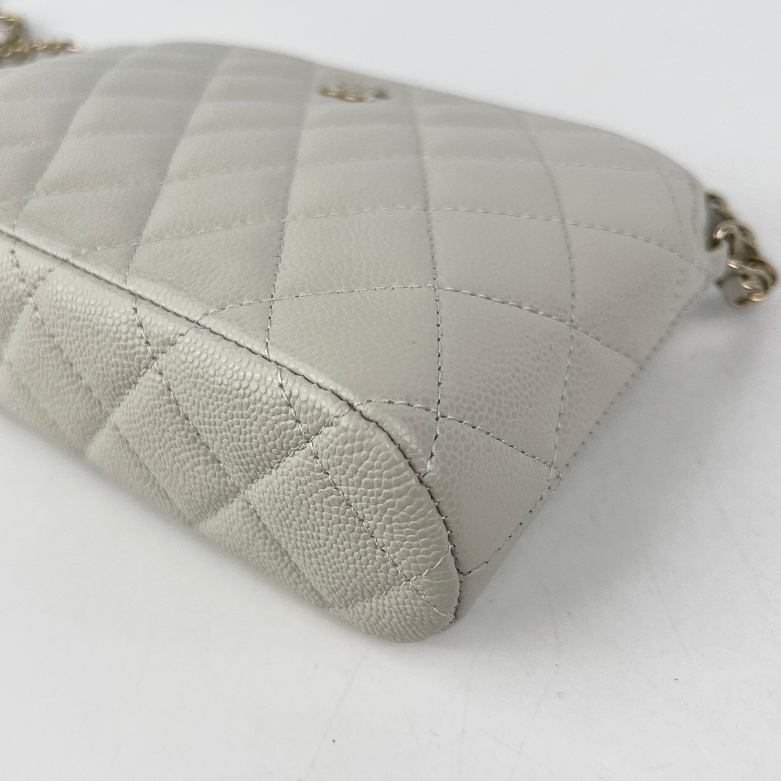 Chanel Caviar Quilted Mini Square Crossbody Bag in Grey - Authentic 2024 Collection with Microchip - Perfect for Evening Out & Daily Luxury Accessory