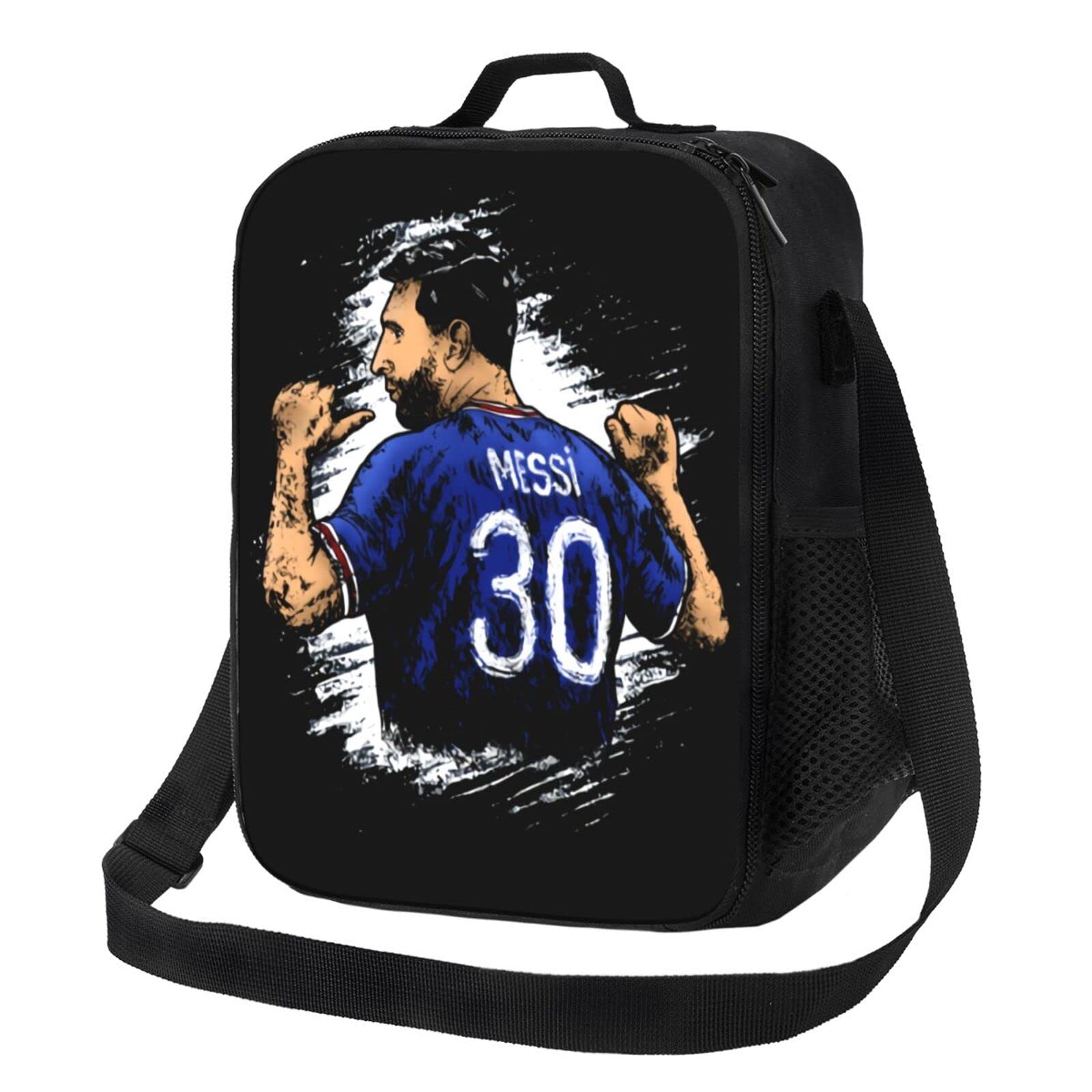 Paris PSG #30 Lionel Messi 2021 Insulated Lunch Bag - Waterproof Reusable Meal Box with Ice Packs for Work, School & Picnics | Perfect for Office, Gym & Outdoor Activities
