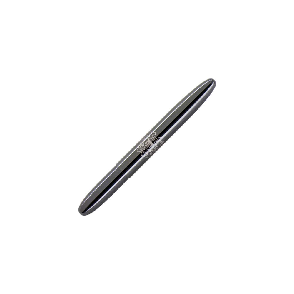 Fisher Space Pen Bullet Pen - Black Titanium with Laser Engraved U.S. Coast Guard Insignia - Premium Gift Box - Perfect for Military Gifts, Collectors & Everyday Carry (EDC)