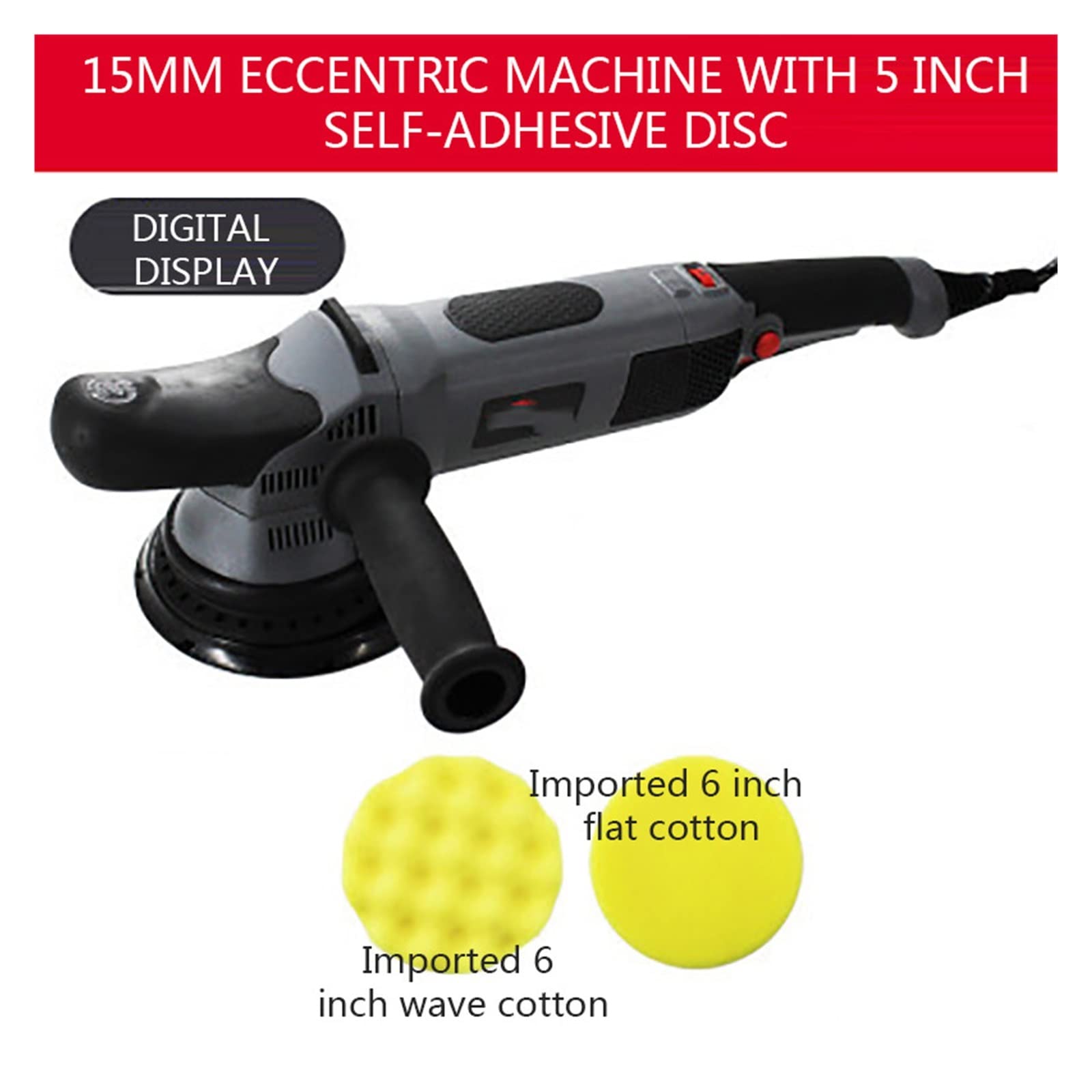SUPXON Digital Vibration Polishing Machine - 15mm Eccentric Polisher for Glass Coating, Wax Sealing & Enamel Finishing | Perfect for Jewelry, Automotive & DIY Craft Projects