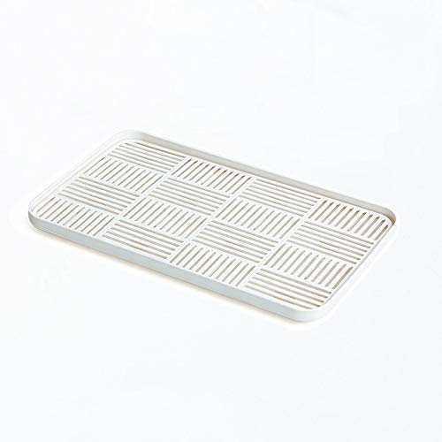 UVWXYZ Large Plastic Dish Drainer & Drying Rack - White Kitchen Sink Organizer for Dishes, Utensils & Cutting Boards - Perfect for Countertop, Cabinet & Small Space Kitchen Organization