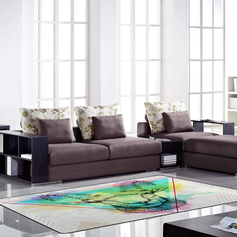 Premium Non-Slip Rug Pad for Living Room - Soft Deer Print Kids Play Mat, 6'66
