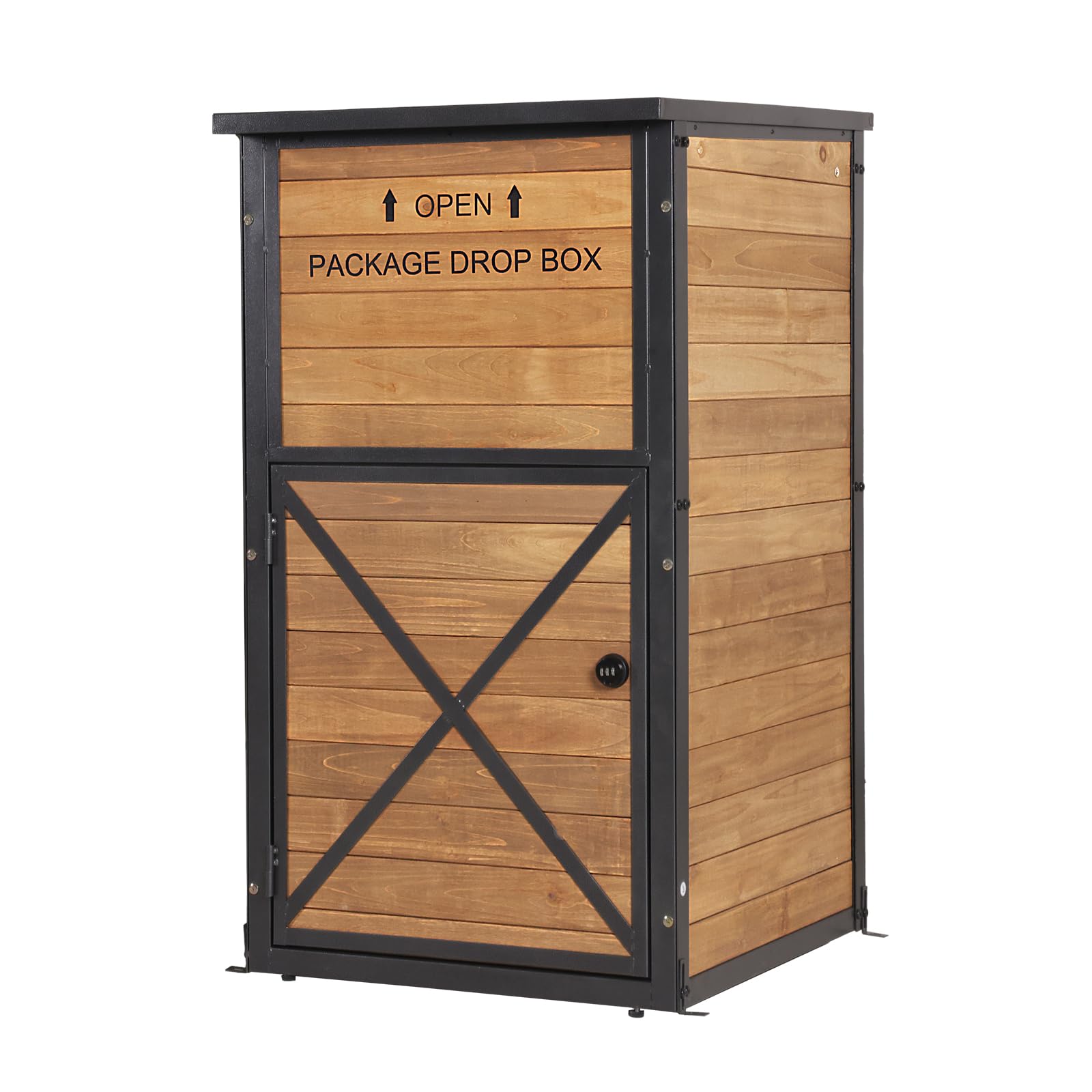 GUTINNEEN Outdoor Package Delivery Box - Large Metal Frame Parcel Drop Box with Combination Lock, Secure Anti-Theft Mailbox for Porch & Curbside - Perfect for Home, Office, and Apartment Deliveries