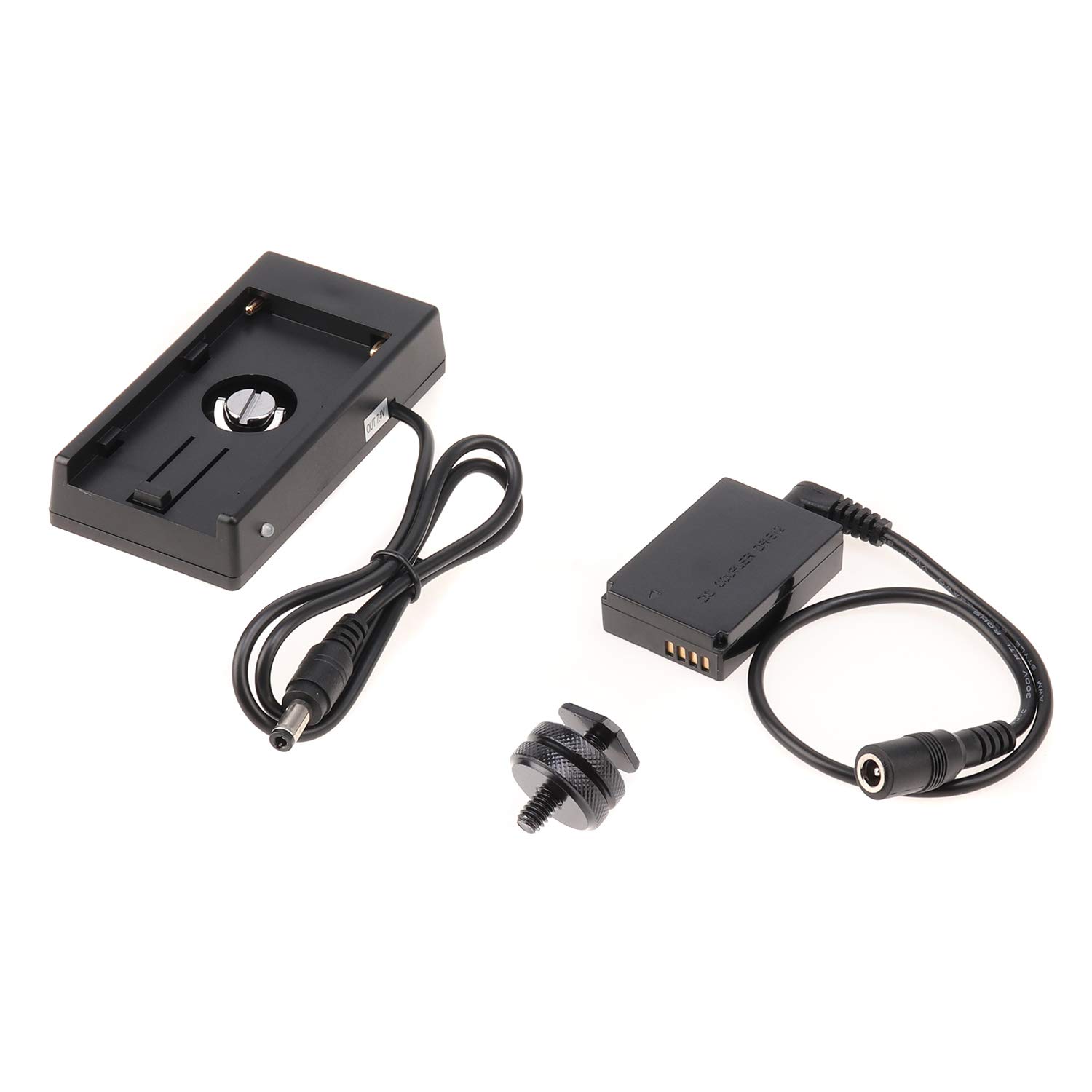 Canon EOS M Series LP-E12 Dummy Battery Adapter with NP-F970 Plate & Hot Shoe Mount - Compatible with EOS M, M2, M10, M50, M100, M200 DSLR Cameras - Perfect for Continuous Shooting, Vlogging & Studio Photography