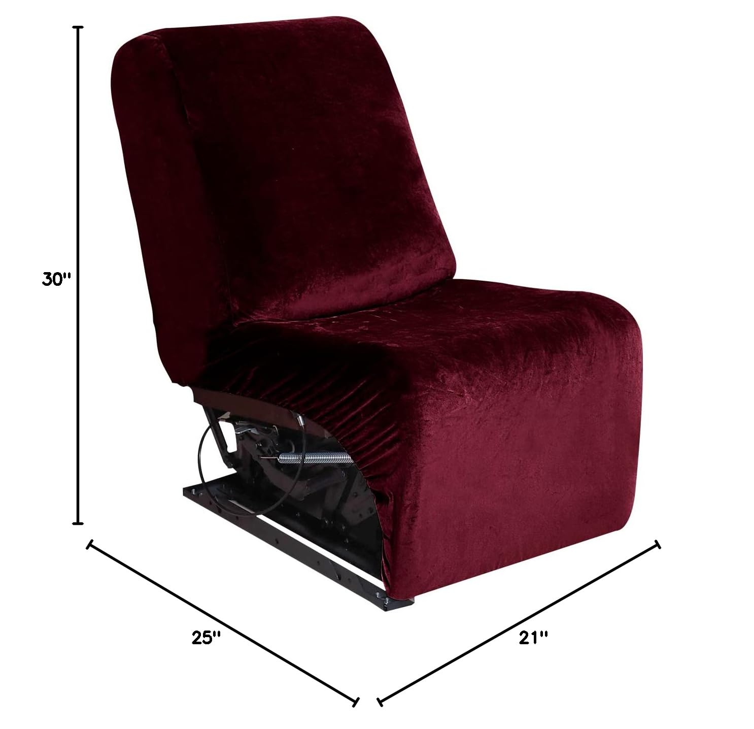 LiveGo Velvet Stretch Reversible Sofa Cover - Single Seat Corner Protector for Recliner & Sectional Couches, Wine Red | Living Room Furniture Protector for Pets, Kids & Daily Use