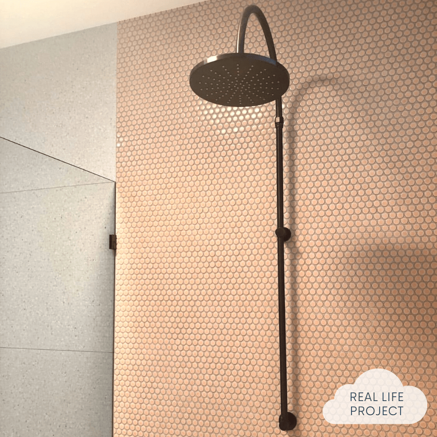 Broadwater Pink Gloss Penny Round Mosaic Tile - 10 Sheets (1 Sq Ft) - Waterproof Peel & Stick Backsplash for Kitchen, Bathroom, Shower, and DIY Home Decor