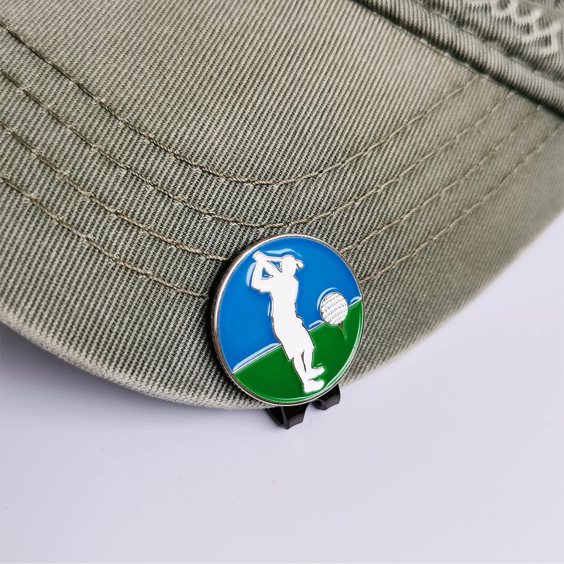 Premium Magnetic Golf Hat Clips - 4/6/8 PCS Ball Marker Holders for Golf Accessories (Gloves, Hats, Bags, Caps, Visors, Belts) - Durable & Stylish (Black, Bronze) - Perfect for Golf Tournaments, Practice Sessions & Outdoor Sports