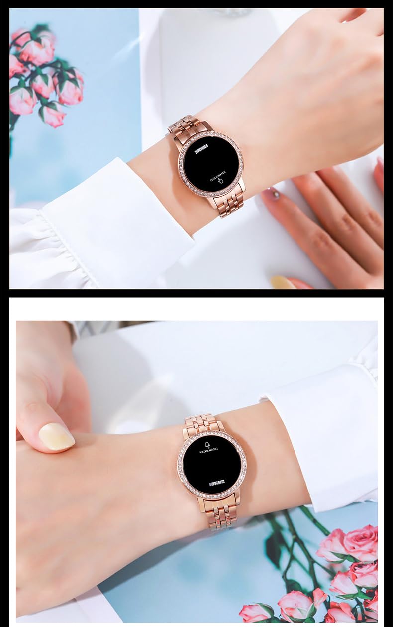 Gosasa Luxury Women's Watch - LED Touch Screen Digital Watch for Women, Waterproof Quartz Business Wristwatch, Elegant Ladies Watch for Office, Party & Everyday Wear