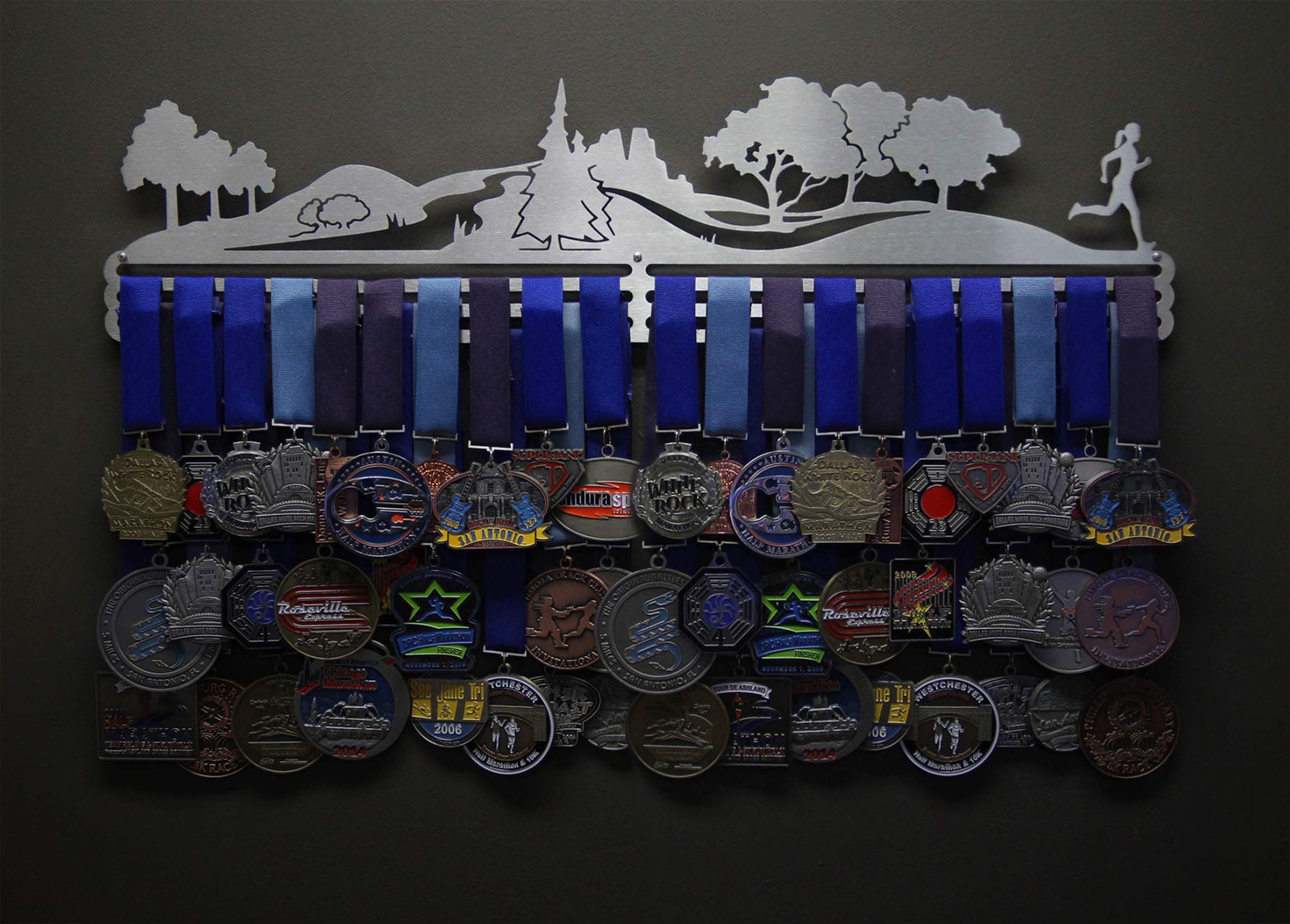 Trailscape Running Medal Display Rack - Sports Award Holder for Men & Women - Multiple Design Options - Perfect for Marathon Finisher Medals, 5K Race Trophies & Gym Achievement Awards