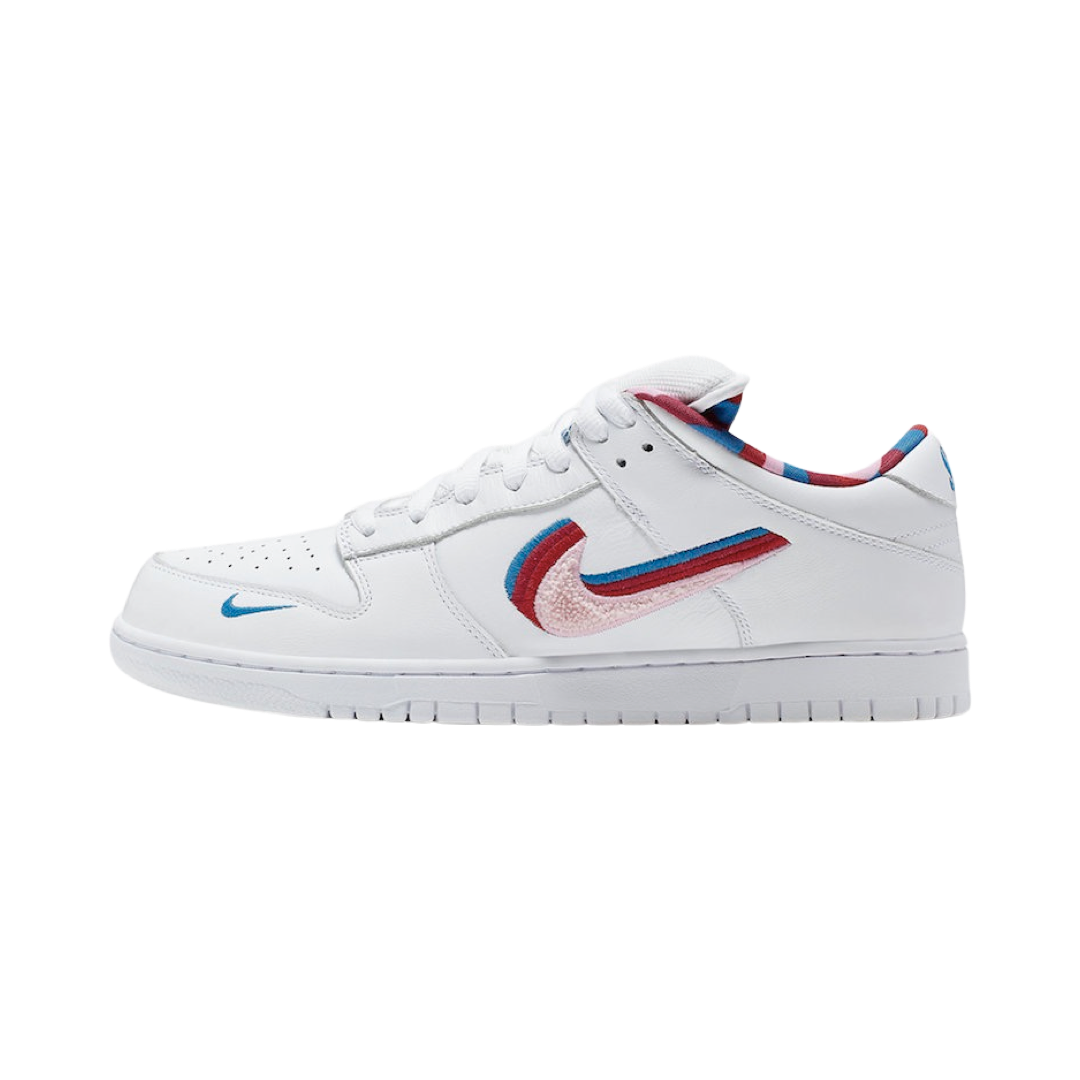Nike SB Dunk Low Parra Sneakers - White, Red & Pink Colorway - Perfect for Skateboarding, Streetwear & Casual Fashion