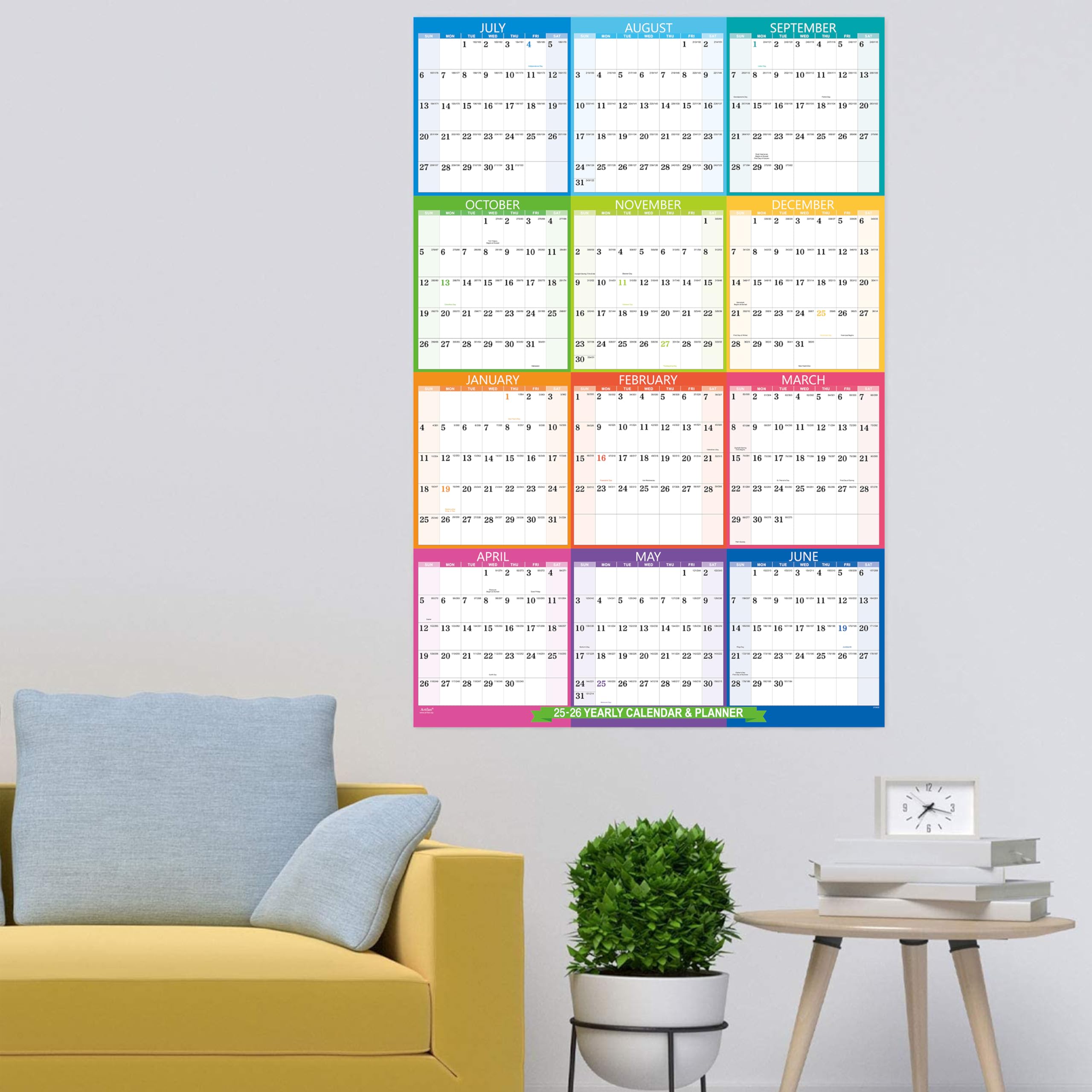 2025-2026 Large Wall Calendar (34.8