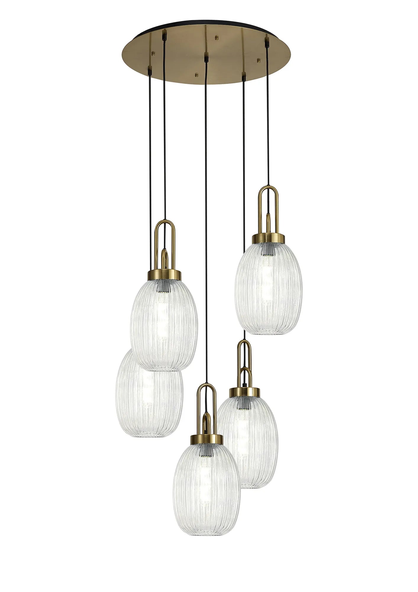 Stylish Cadiz 5-Light Cluster Pendant Light Fixture - Modern Ceiling Lighting for Dining Room, Kitchen & Living Room