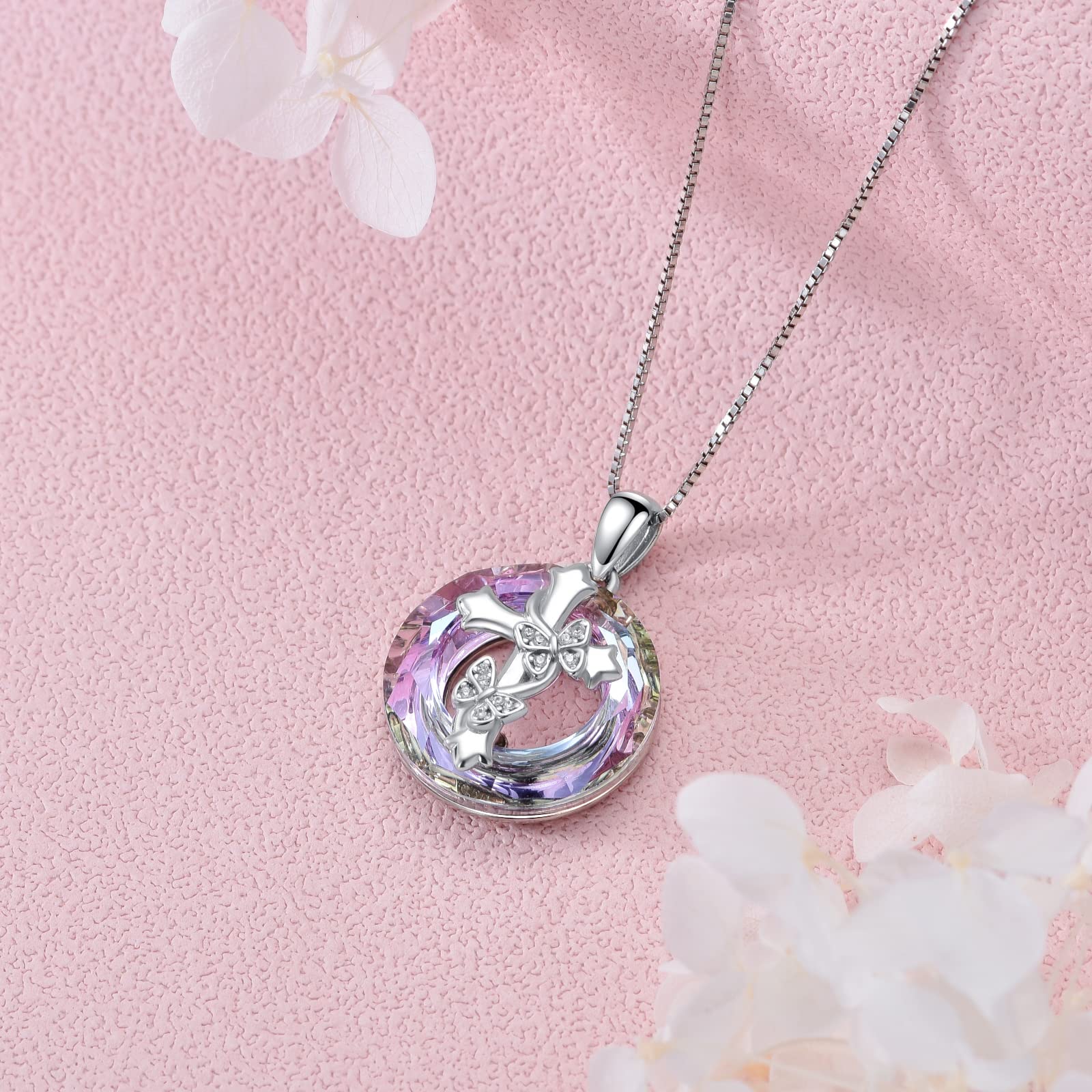 925 Sterling Silver Butterfly & Dragonfly Pendant Necklace for Women - Elegant Jewelry Gift for Mom, Wife, Girlfriend - Perfect for Christmas, Anniversary, Birthday, Valentine's Day & Graduation - Ideal for Everyday Wear, Date Nights & Special Occasions
