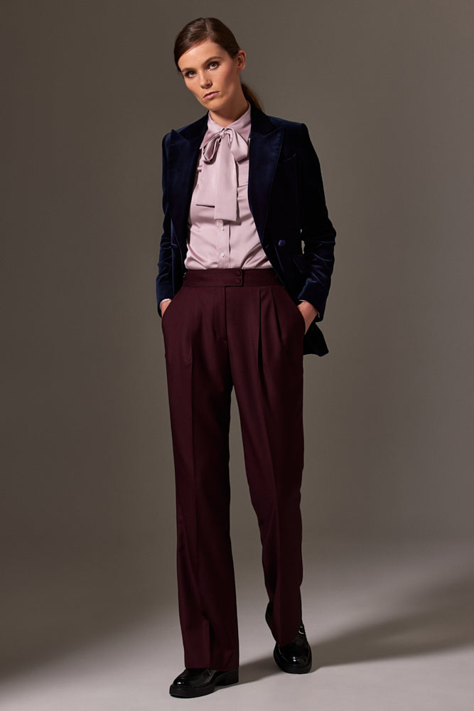 Blakely Pussy Bow Blouse - Women's Musk Silk Stretch Shirt for Work & Special Occasions | Elegant Office Wear & Evening Outfits