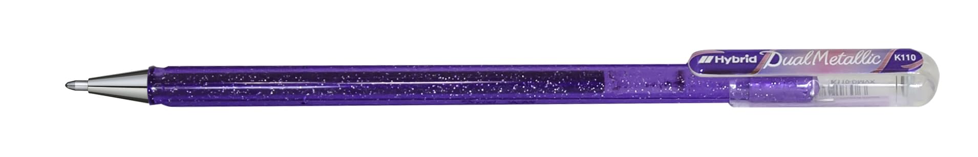 Pentel Hybrid Dual Metallic Gel Ink Rollerball Pens - Pastel Metallic K110 (Light Purple, Red & Metallic Blue) - 12 Pack - Perfect for Journaling, Note Taking & Creative Writing