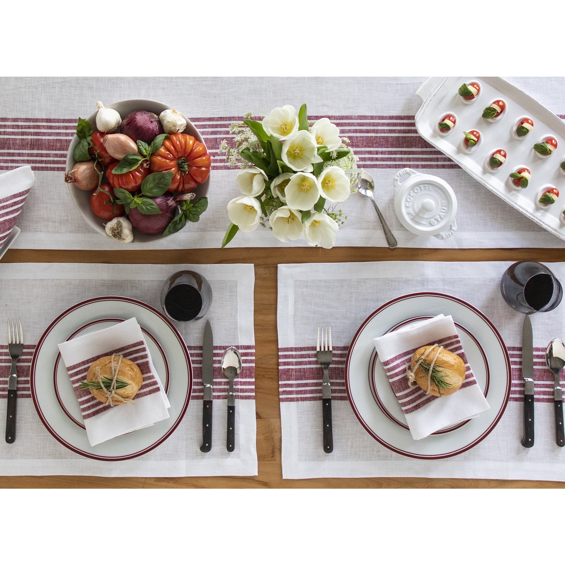 Farmhouse Style Placemats Set of 4 - Rustic Cotton Table Mats for Dining Room, Kitchen & Holiday Decor - Perfect for Thanksgiving, Christmas & Everyday Use
