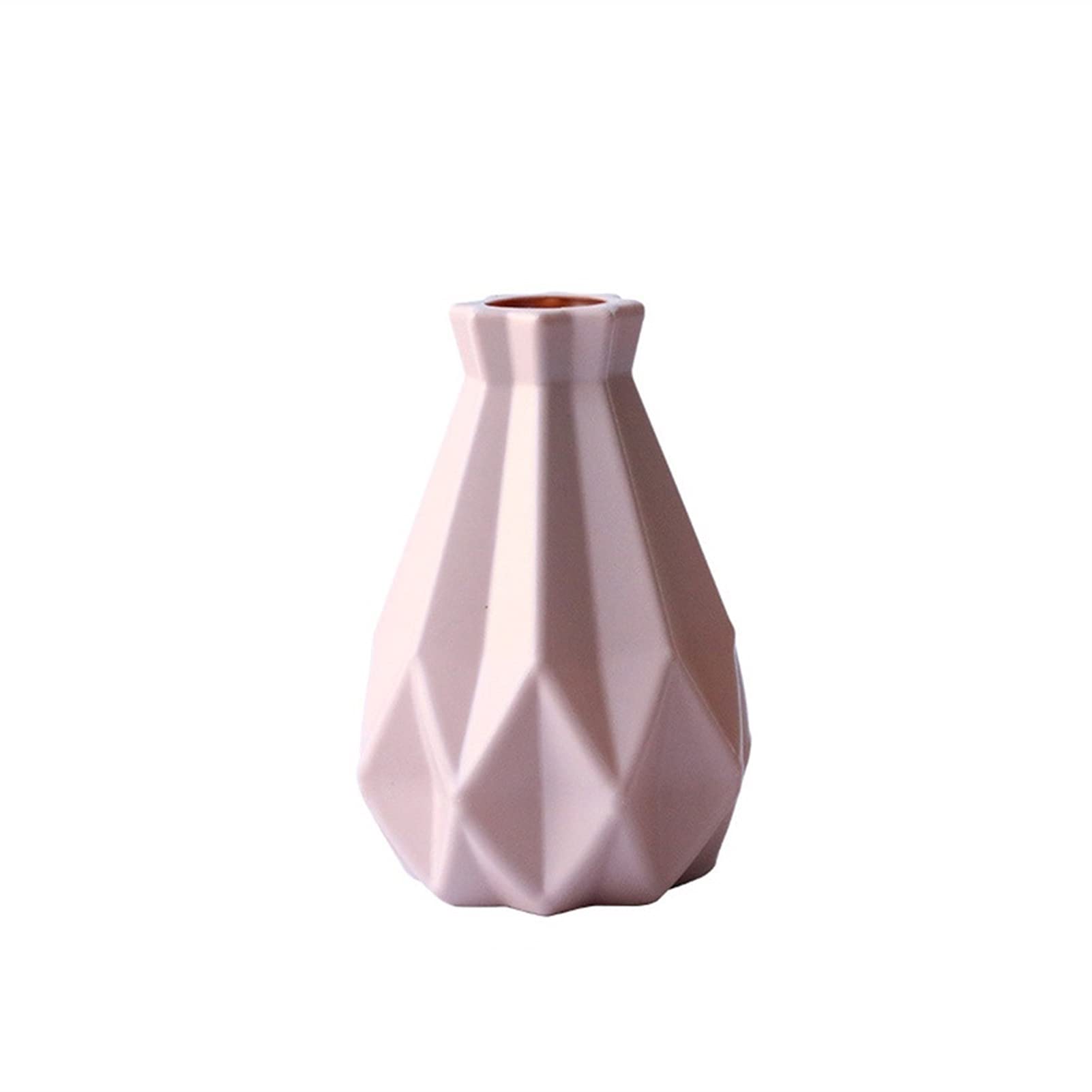 MODERN Flower Vase - Shatterproof Ceramic-Look Plastic Vase with Geometric Design for Home & Office Decor | Perfect for Living Room, Dining Table, Wedding Centerpieces & Housewarming Gifts (Type2)