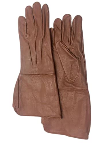 Medieval Gauntlet Leather Gloves for Cosplay - Long Arm Cuff - Perfect for Renaissance Fairs, LARP Events & Historical Reenactments