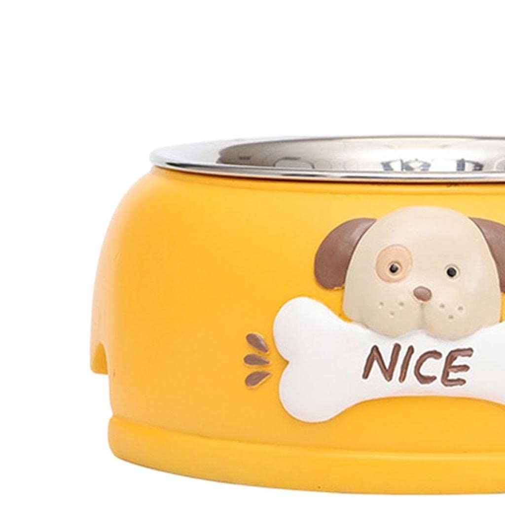 Premium Stainless Steel Pet Bowl for Dogs & Cats - Non-Slip Durable Pet Food & Water Dish - Yellow Pet Feeder for Indoor & Outdoor Use | Perfect for Mealtime & Travel | Pet Supplies, Dog & Cat Accessories