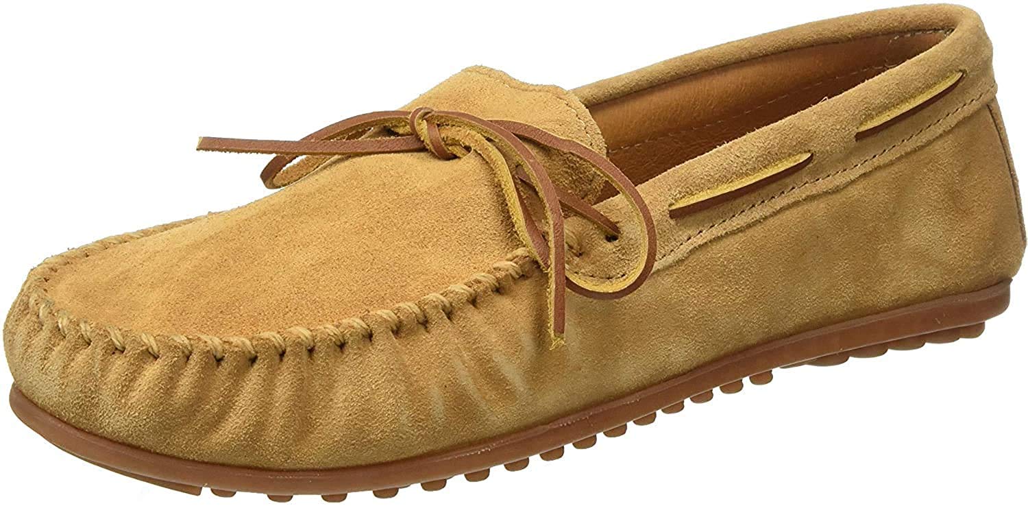 Minnetonka Men's Classic Moccasin Slippers - Genuine Leather Soft Sole Comfort Shoes for Indoor & Outdoor Wear - Perfect for Home, Office, and Casual Outings