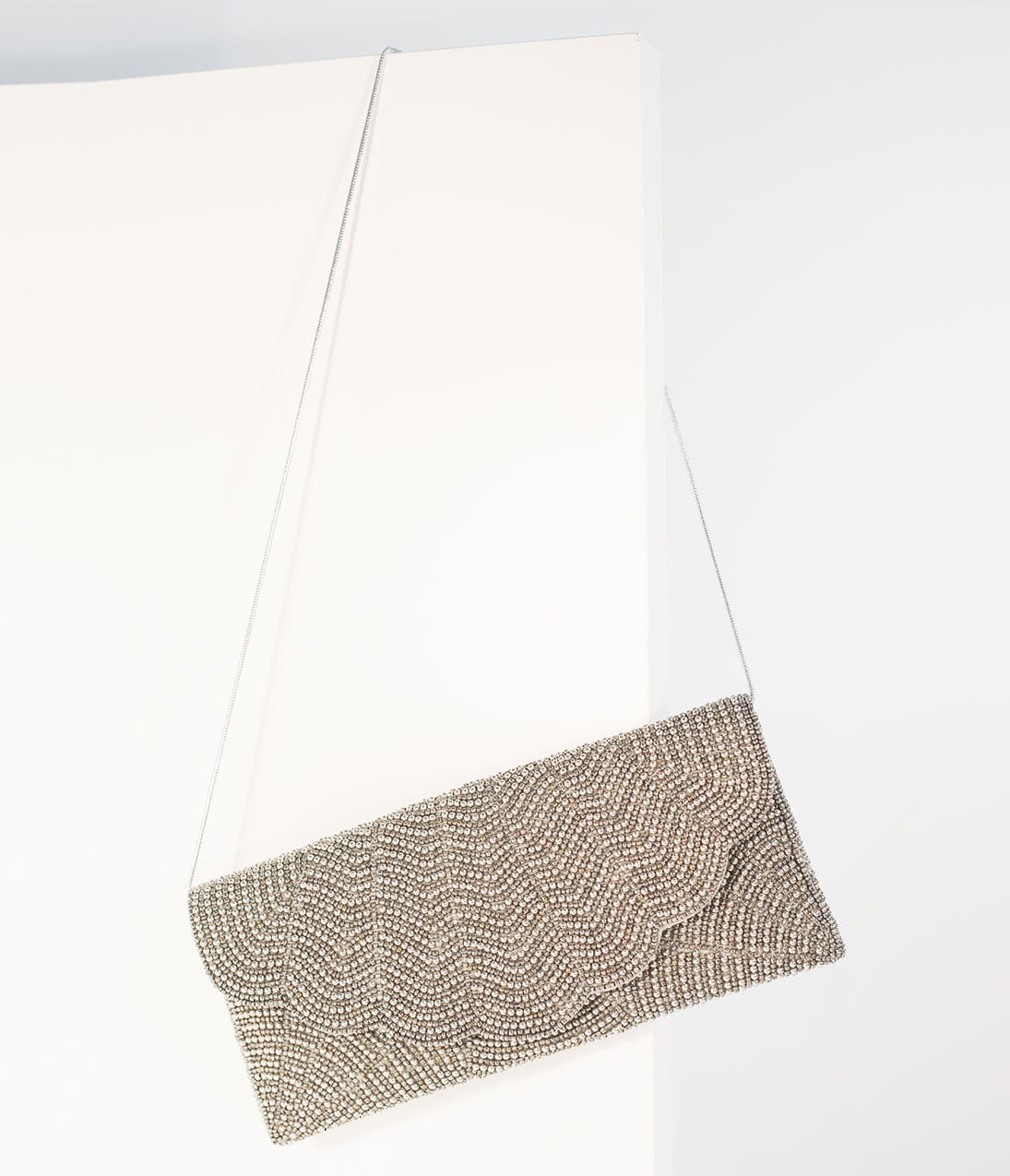 Stylish Gunmetal & Silver Beaded Envelope Clutch Purse for Women | Evening Bag for Parties, Weddings & Special Occasions