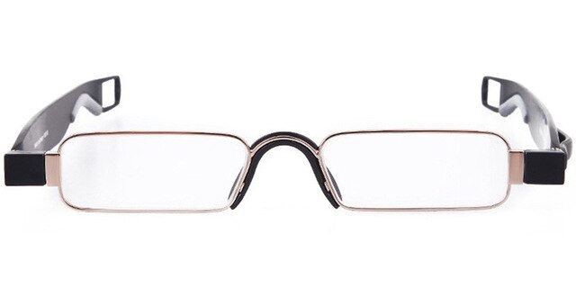Brightzone Unisex Full Rim Alloy Square Folding Reading Glasses +1.00 to +4.00 Strength - Lightweight & Durable for Reading, Travel, and Office Use