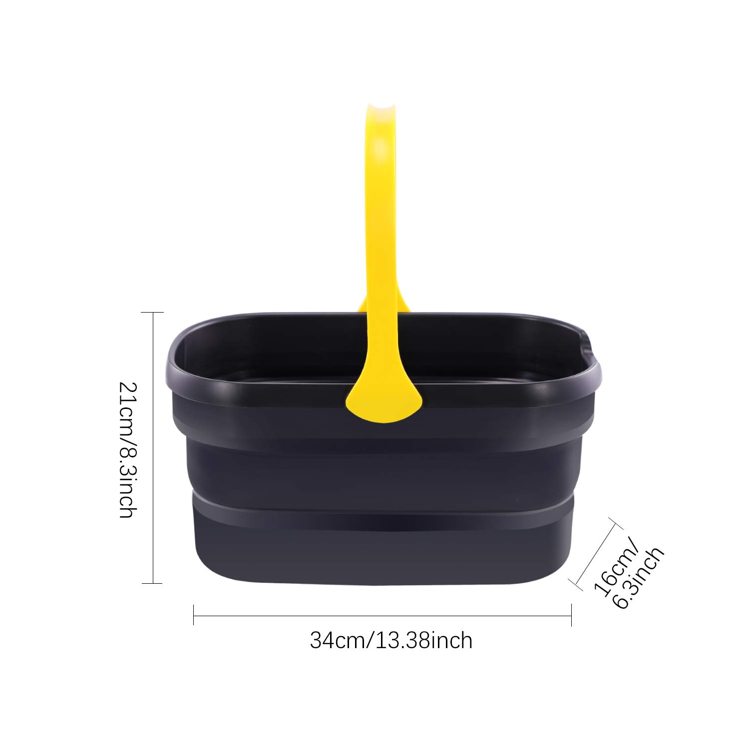 Yocada 10L (2.6 Gallon) Collapsible Plastic Mop Bucket - Foldable Cleaning Washing Basket for Sponge, Flat & Cotton Mops - Ideal for Home, Kitchen, Bathroom, and Outdoor Cleaning Tasks