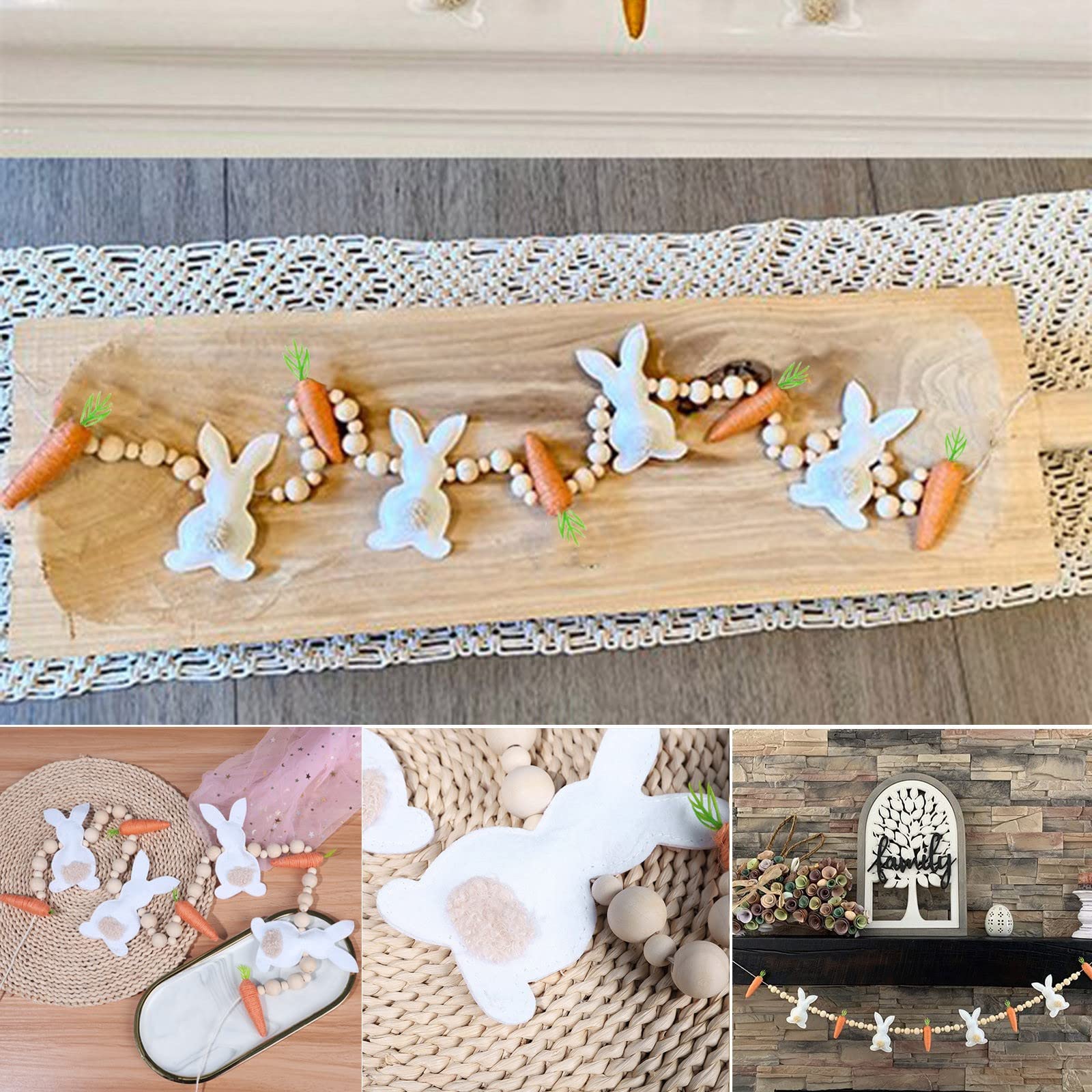 Easter Bunny Carrot Wreath Pendant - Spring Home Decor Garland for Easter Party, Wall Hanging, Door & Window Decoration - Perfect for Easter Celebrations, Spring Festivals & Home Decorating