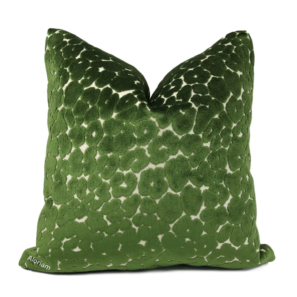 Phoebe Spinach Green Leopard Print Velvet Pillow Cover - Soft Decorative Throw Pillow Case (Fabric by the Yard Available) - Perfect for Living Room Sofa, Bedroom Decor & Cozy Home Accents