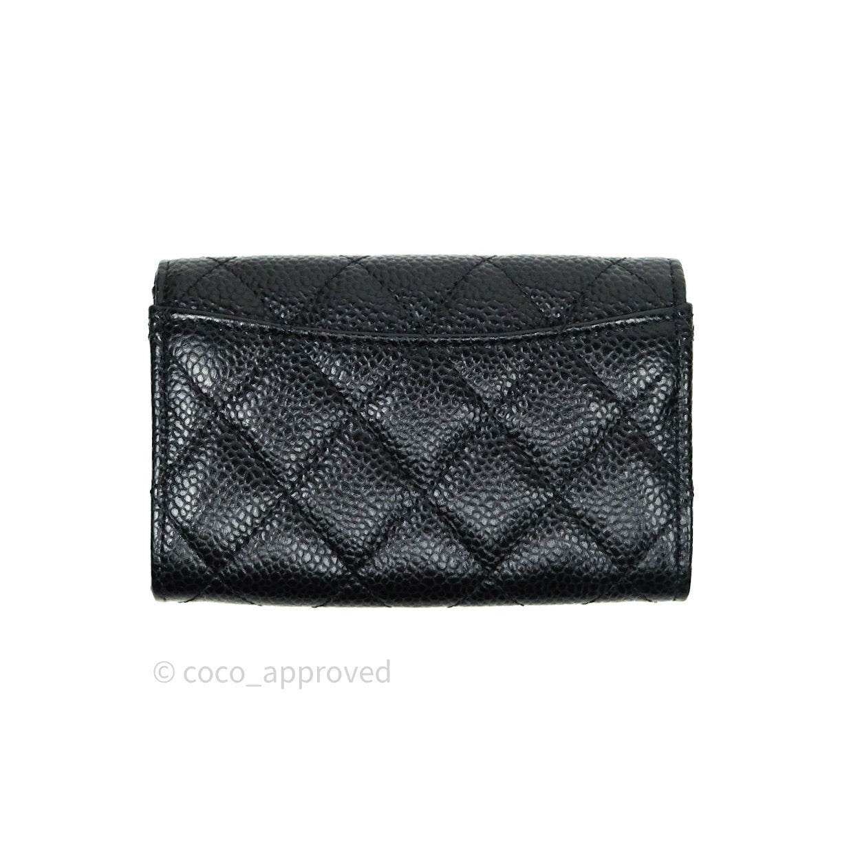 Chanel Caviar Quilted Flap Card Holder Wallet - Black with Gold Hardware | Luxury Compact Wallet for Women, Perfect for Everyday Use & Special Occasions